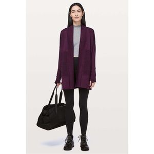 Lululemon Merino Wool Sit In Lotus Wrap Cardigan Heathered Plum Size 6